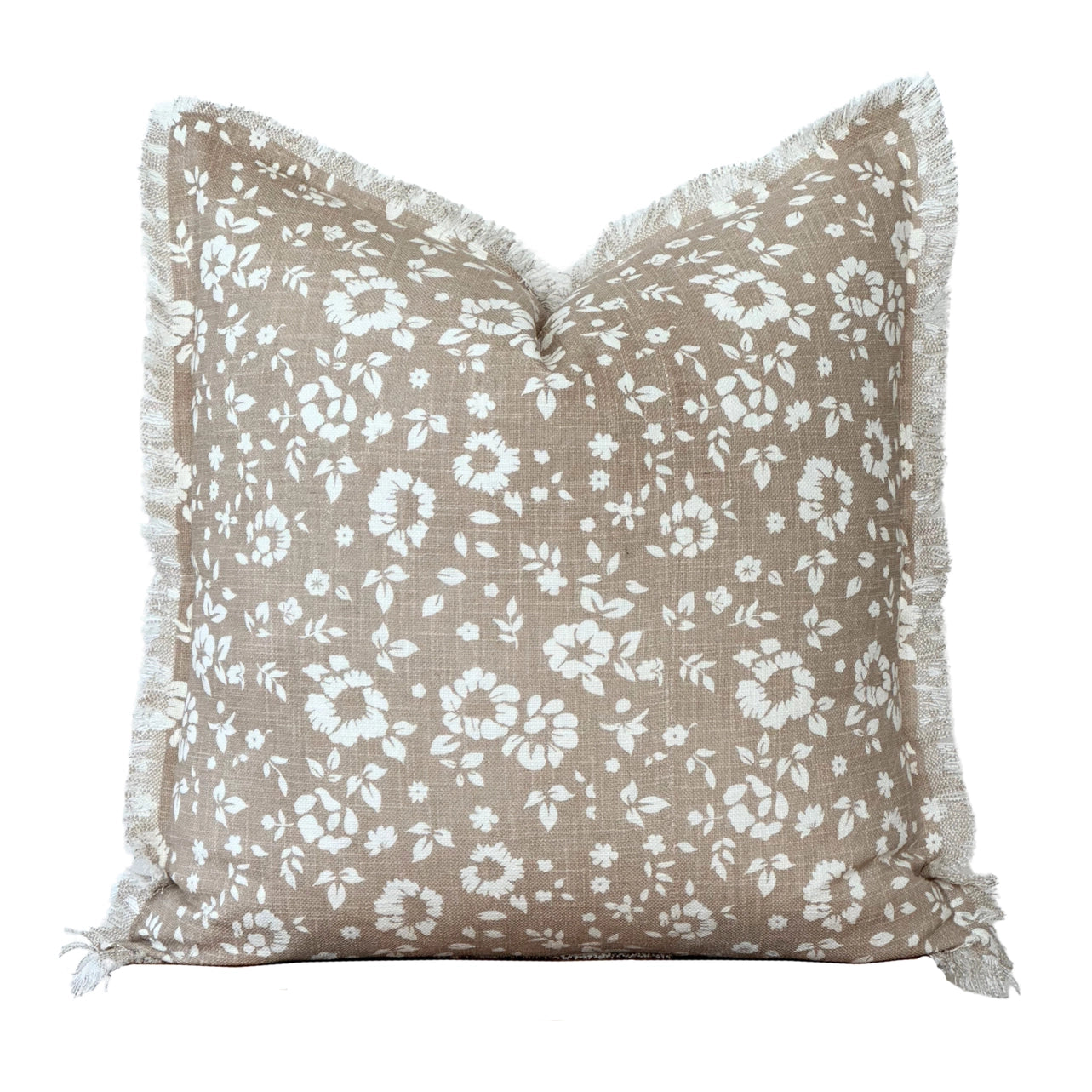 Floral Fringe Pillow Cover + Down Pillow Insert | Fleur + Fray Collection