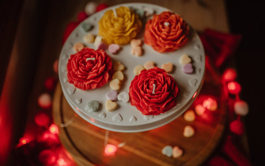 Beeswax peony candles