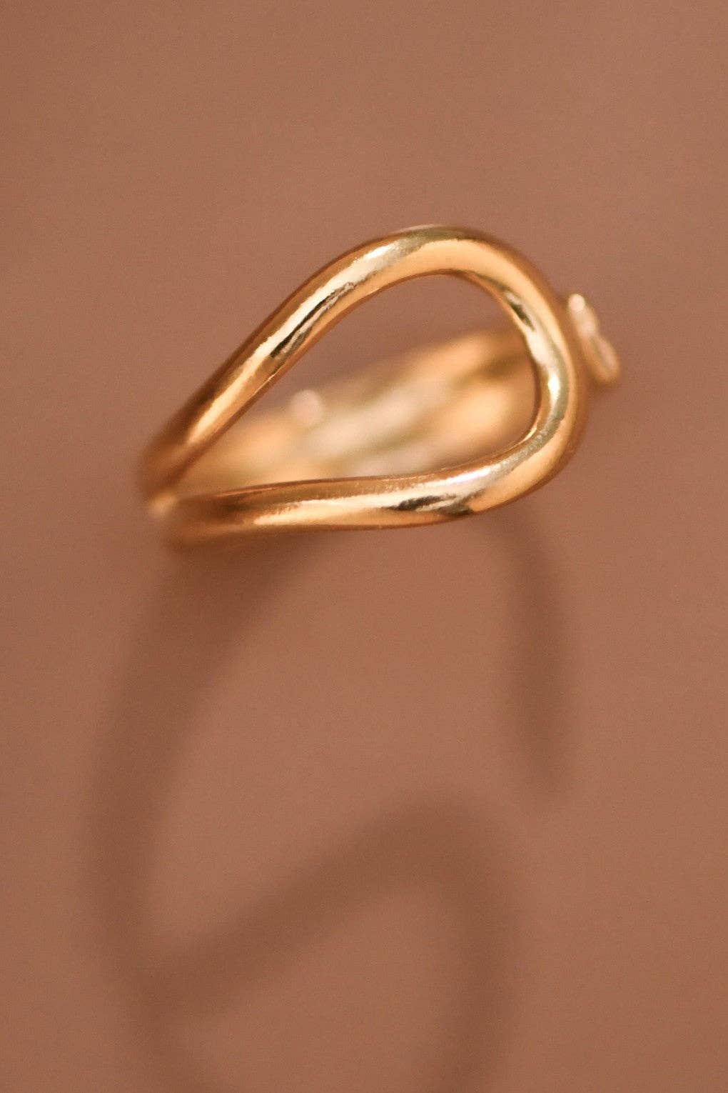 18K Gold Plated Waterproof Stainless Steel Ring - 7891
