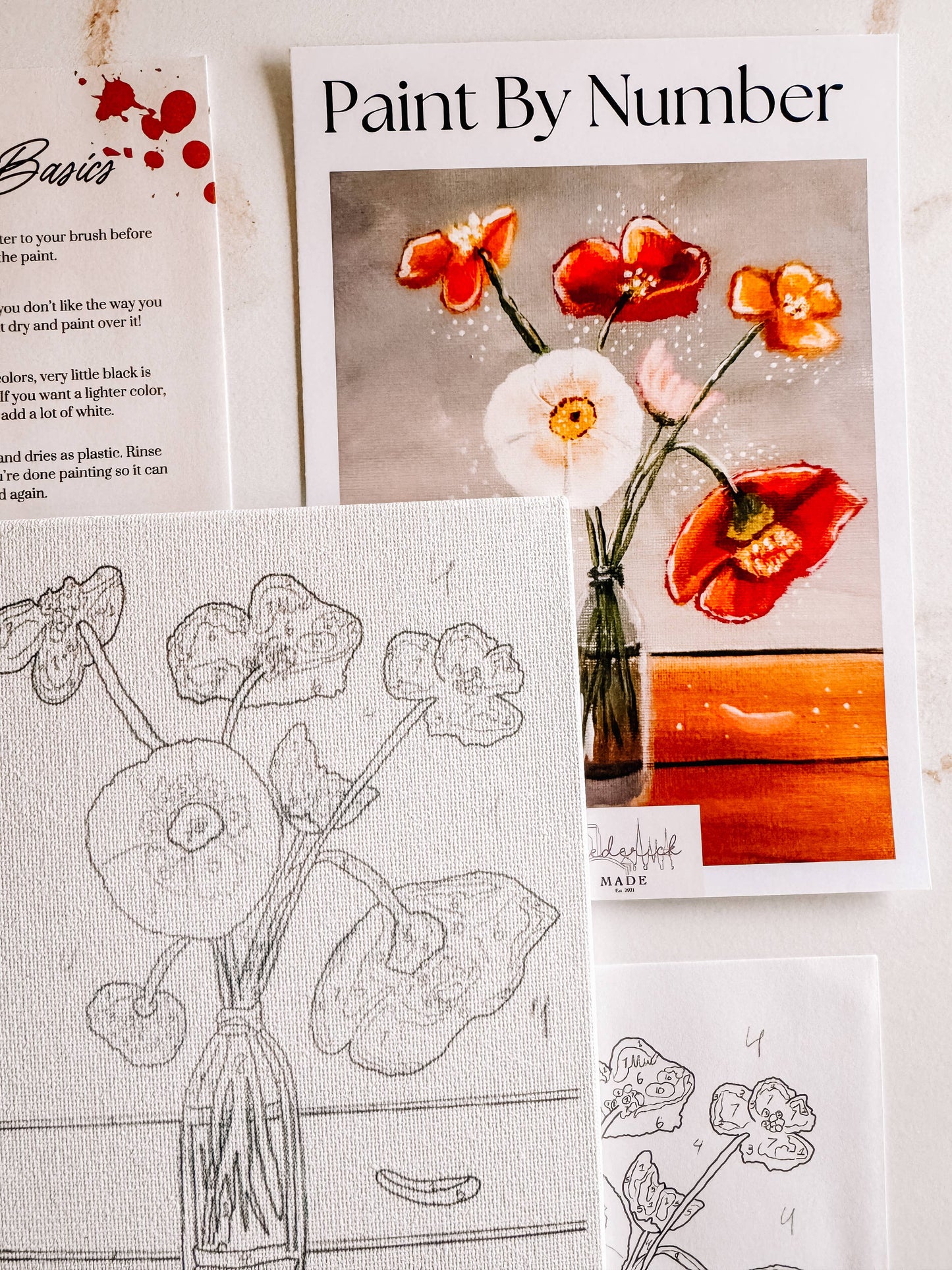 Poppy Bouquet Mini Paint By Number