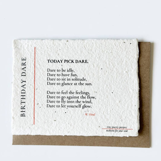 New! Birthday Dare: Plantable Seeded Birthday Friend Card