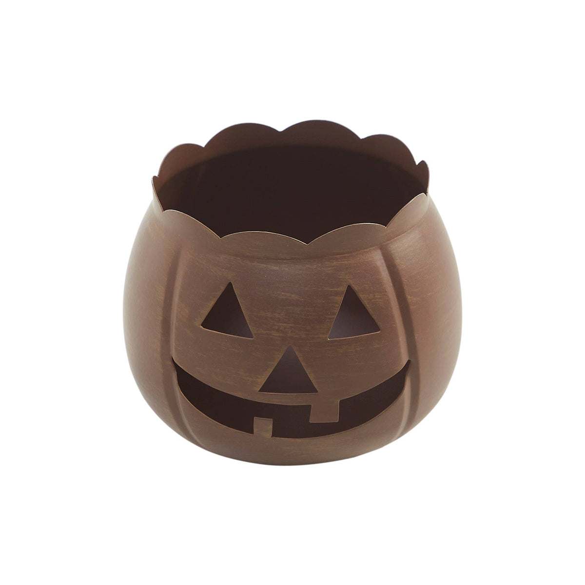 Bronze Metal Jack-O'-Lantern 5.25" Rustic Halloween Decor