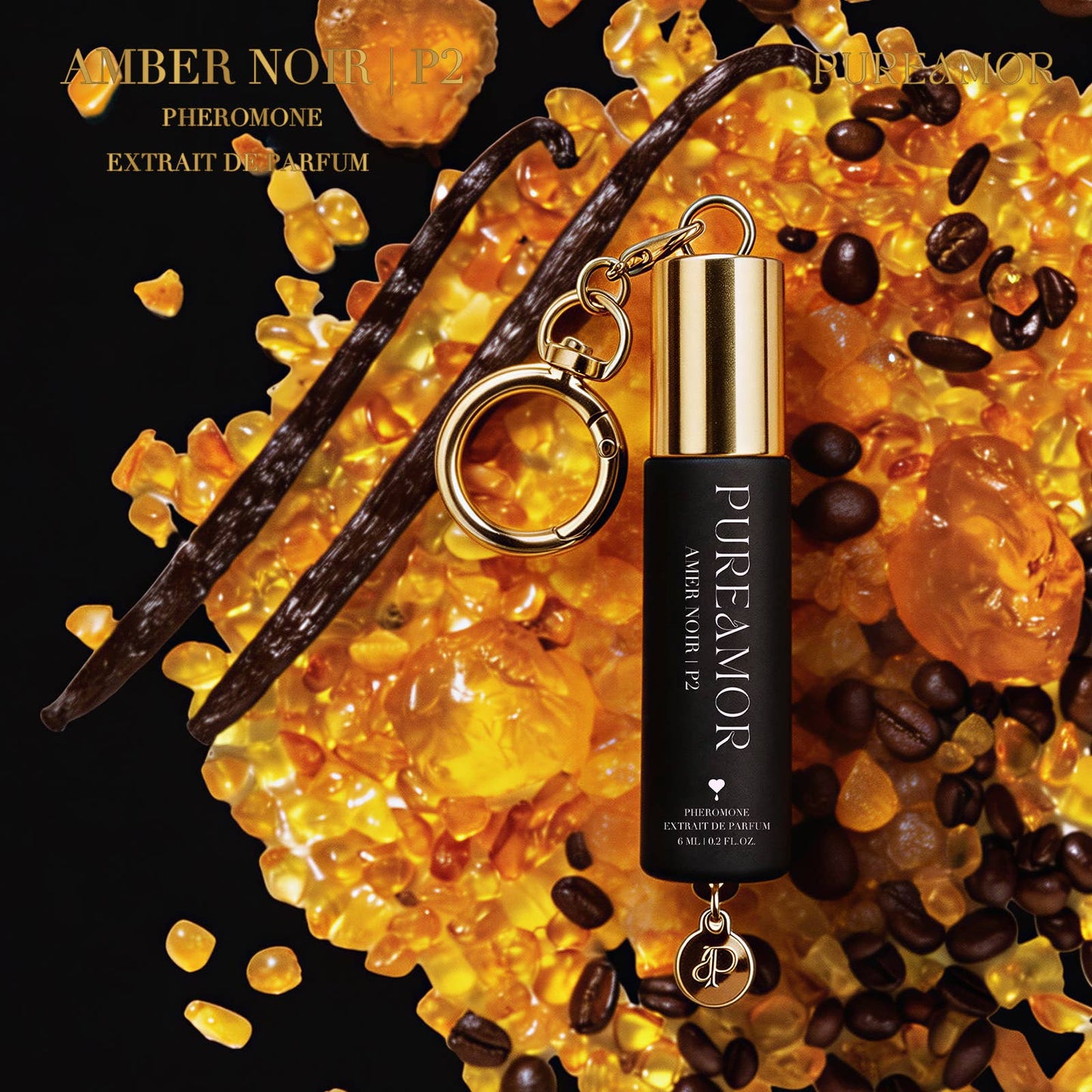 Amber Noir | P2 Pheromone Perfume | 06 ML Keychain Roll on Perfume