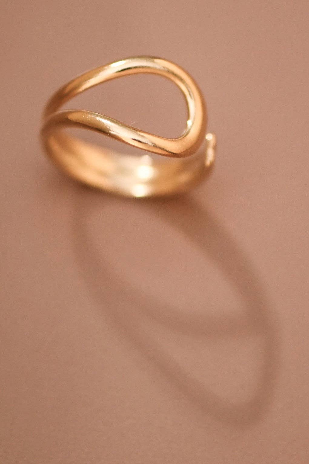 18K Gold Plated Waterproof Stainless Steel Ring - 7891