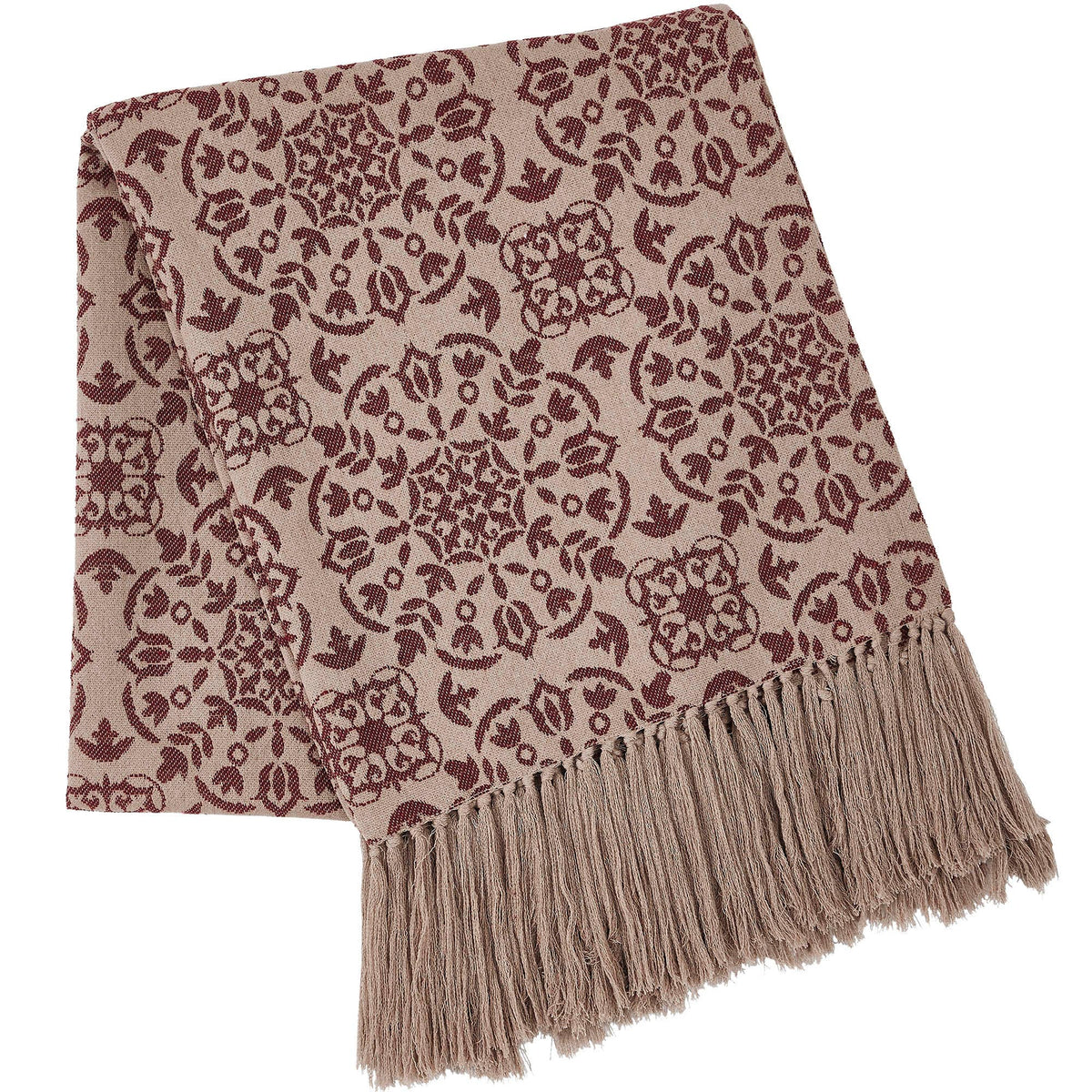 Burgundy Jacquard Woven Throw Blanket 50x60 Custom House