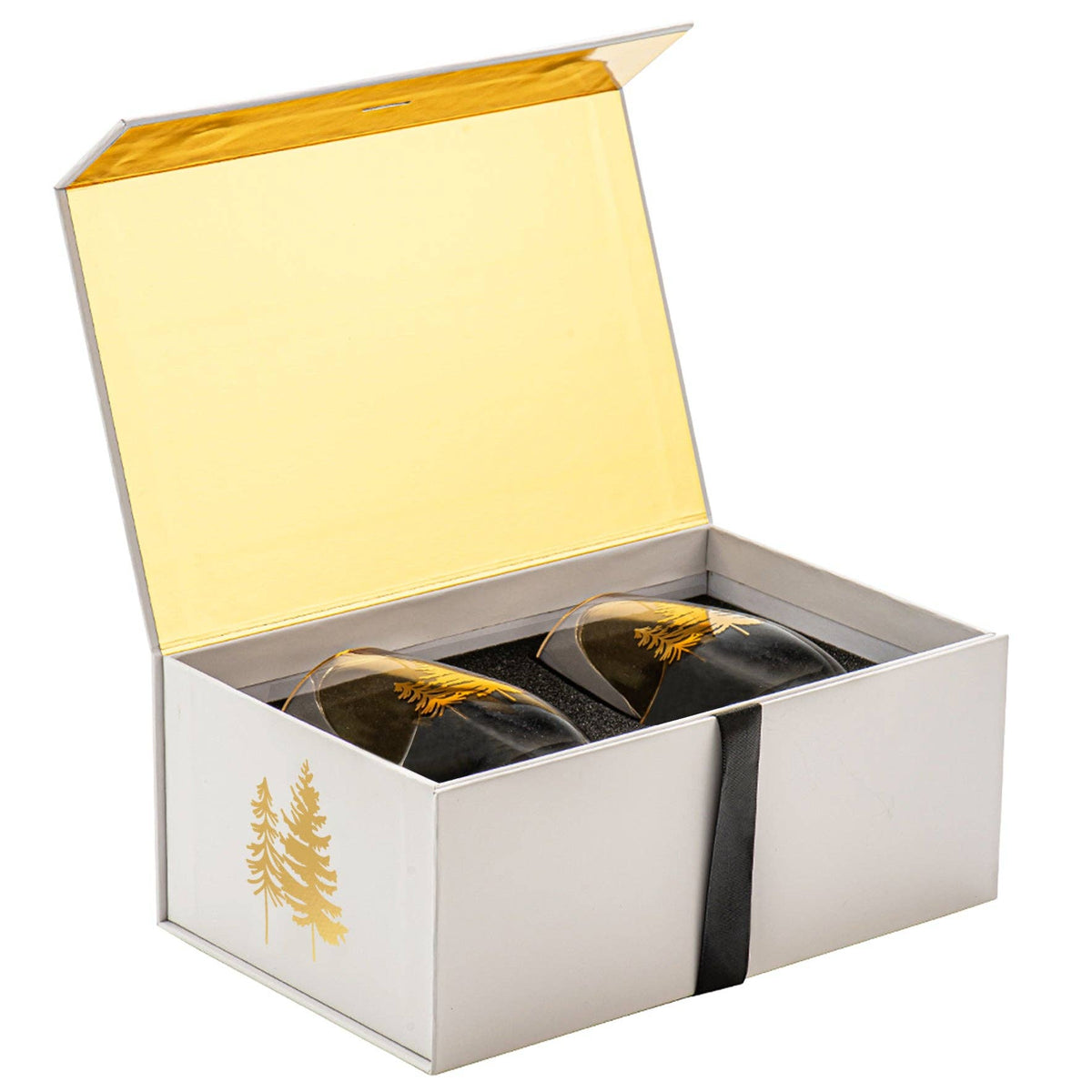 Trees Stemless Wine Glasses, Boxed Set of 2