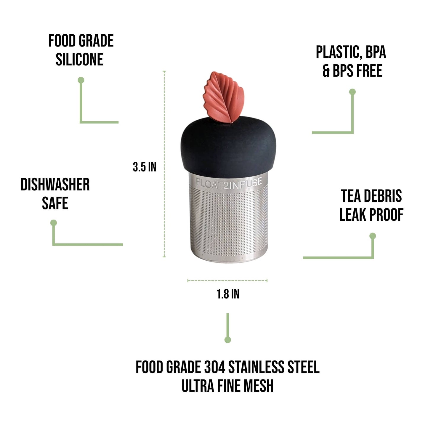 Fall Leaf | Floating Tea Infuser | Black Base | Maroon Leaf