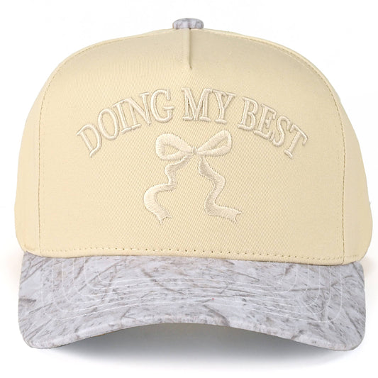 C.C DOING MY BEST Letter with Ribbon Trucker Cap
