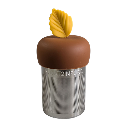 Yellow Fall Leaf | Floating Tea Infuser | Light Brown Base