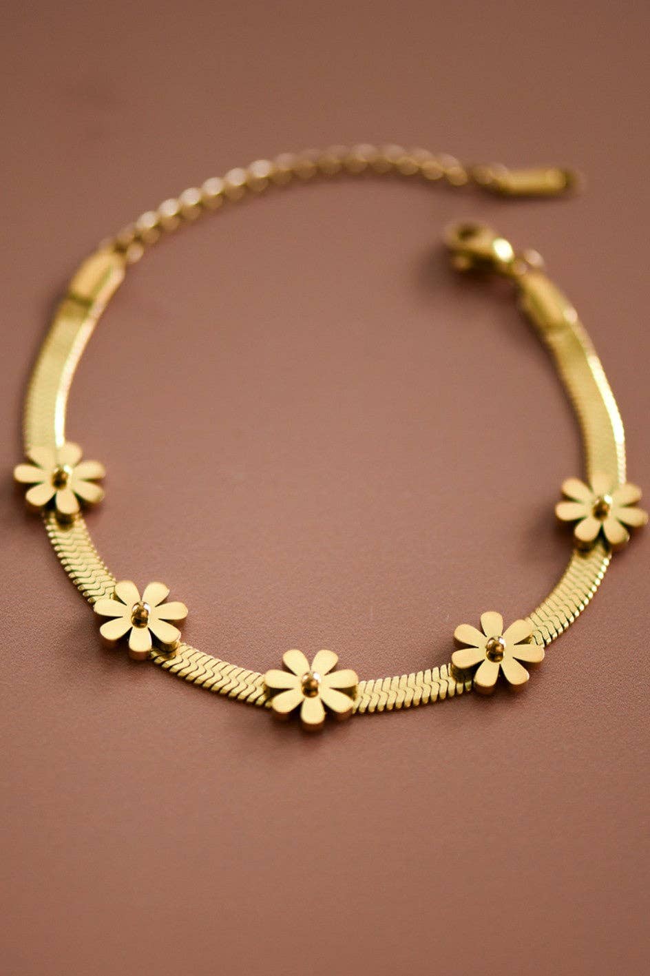 18K Gold Plated Waterproof Stainless Steel Chain Bracelet - 7436