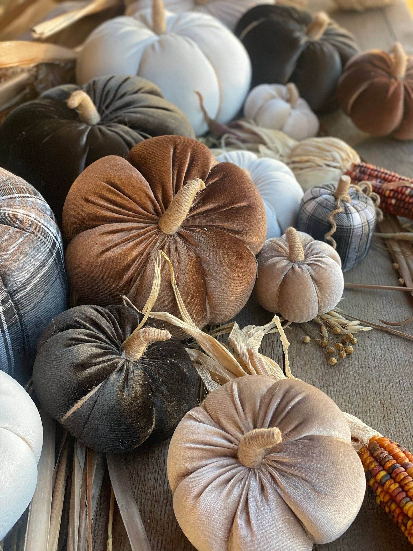 Sm. Black Velvet Fall Pumpkin