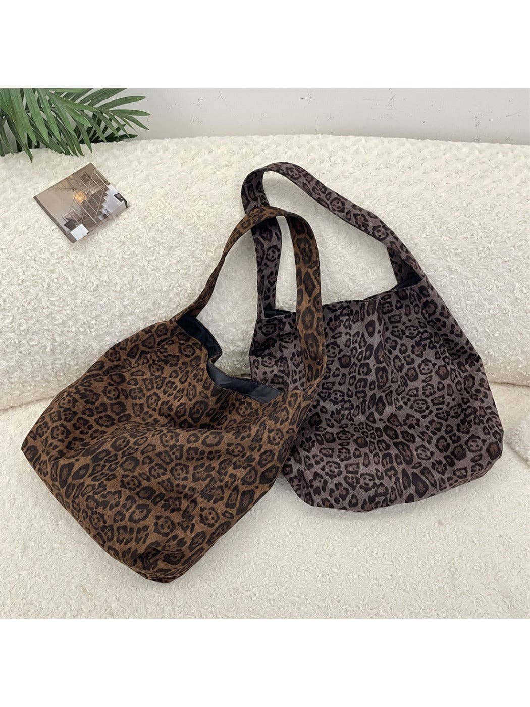 Cosbai - Leopard Print Tote Shoulder Bag
