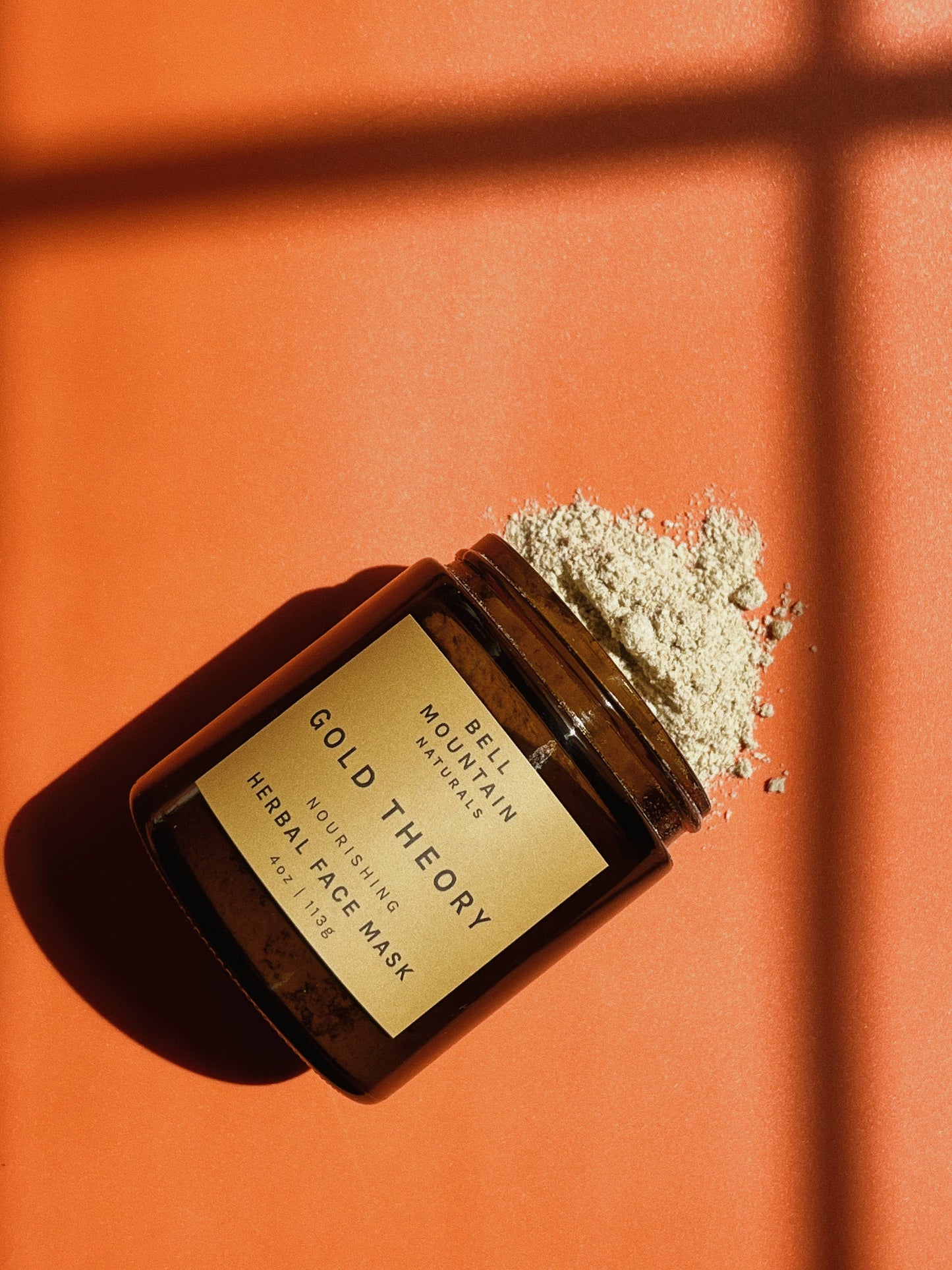 Gold Theory. Herbal Face Mask. 4 ounce Glass Jar.