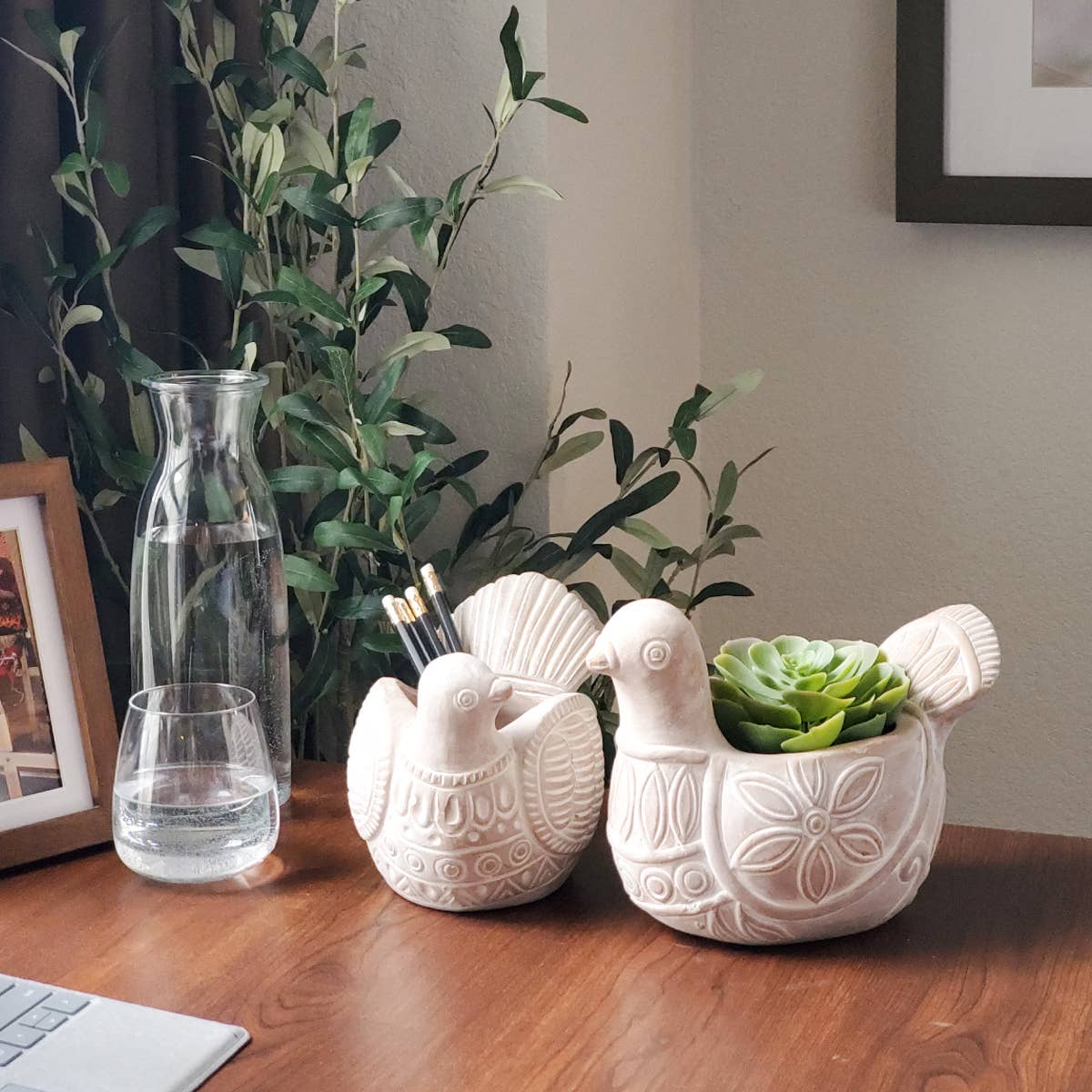 Handmade Planter Pot • Terracotta Pot - Turtle Dove