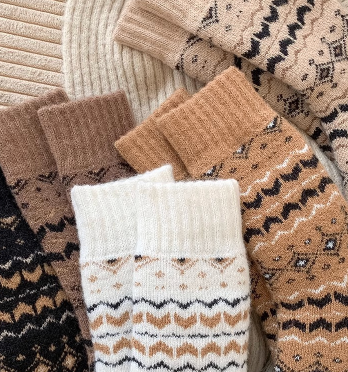 Nordic Fair Isle Cozy Socks
