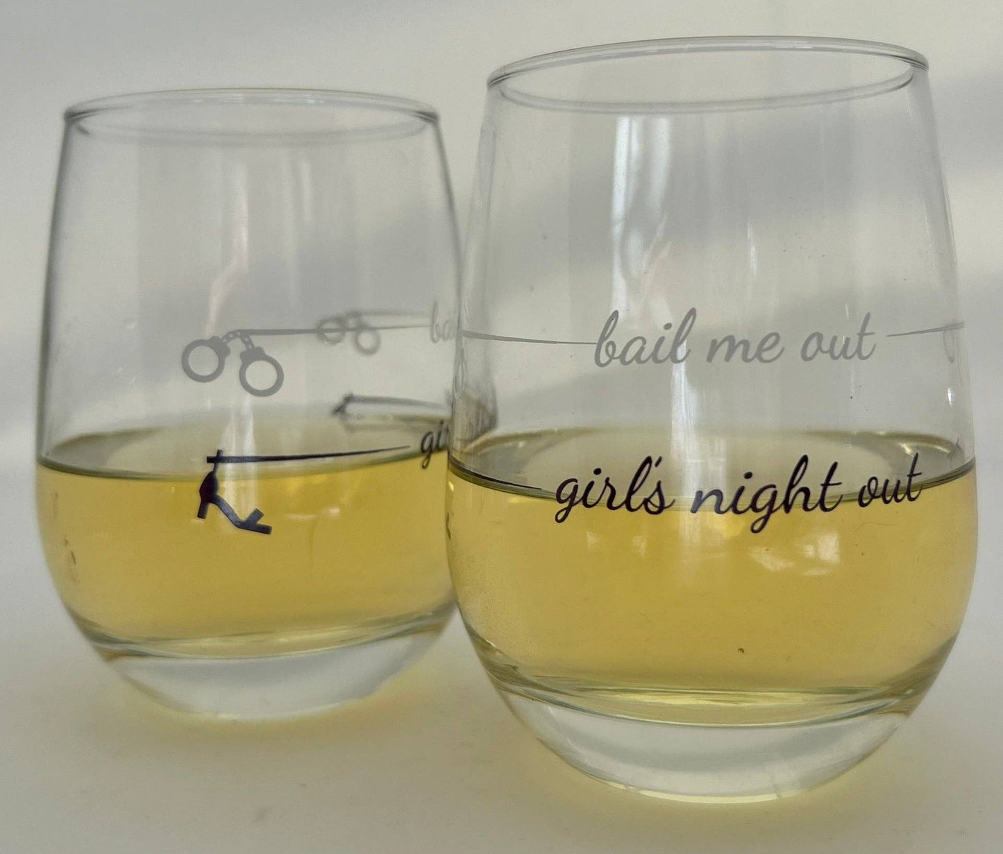 Stemless Wine Glass - Set of 2 | Girl's Night Out / Bail Me Out