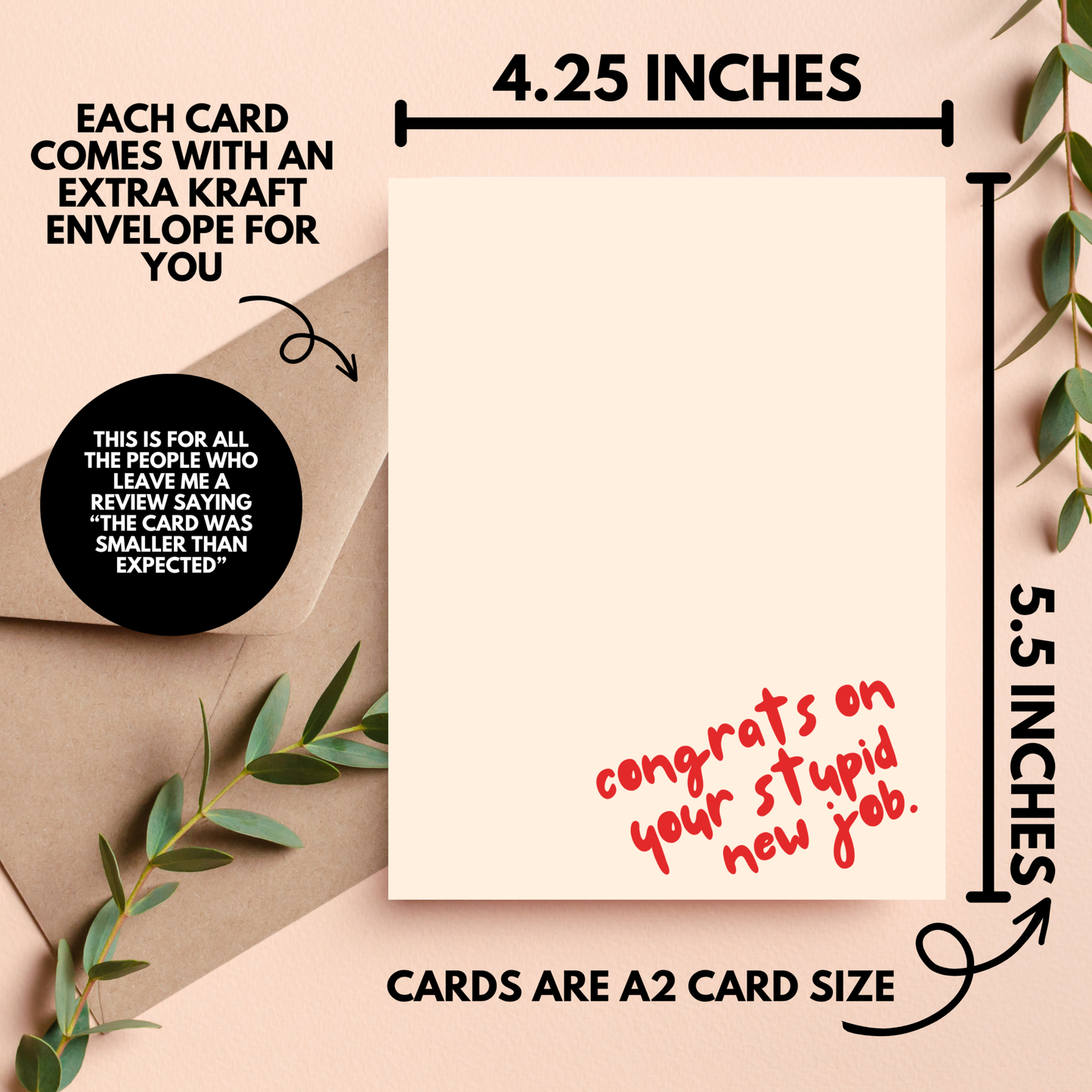 Congrats on Your Stupid New Job Card Sarcastic Petty