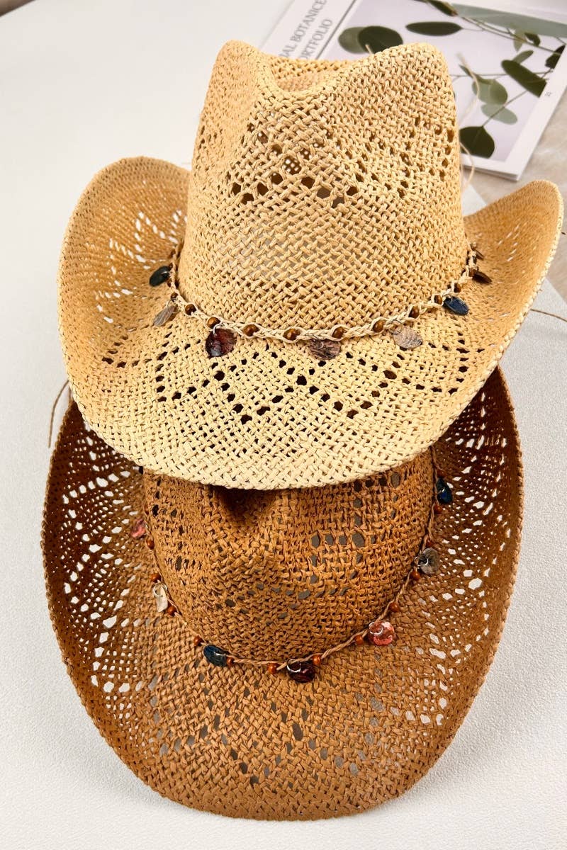 Woven Brim Cowboy Hat: Textured Western Hat