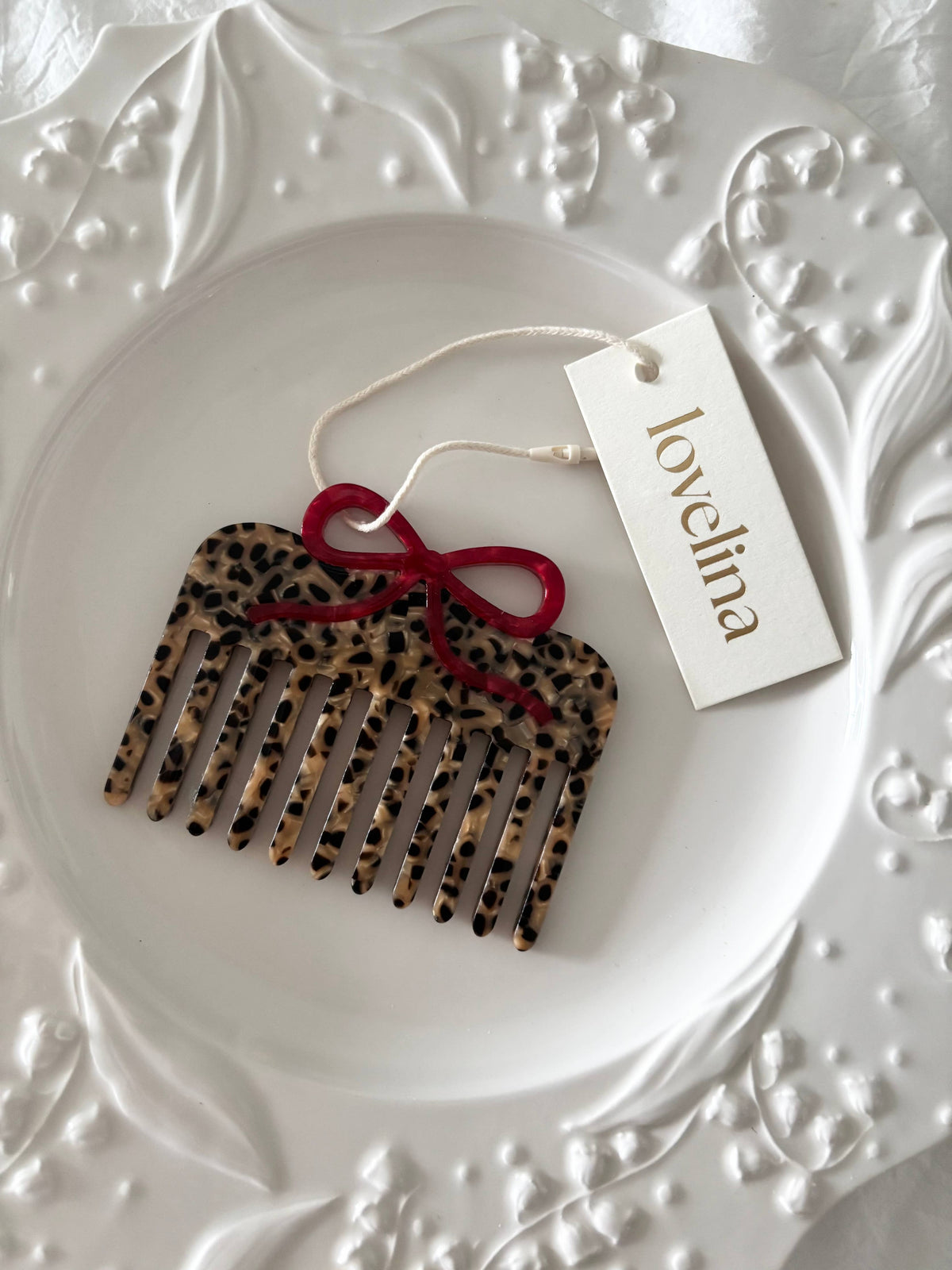 Bow Acetate Wide-Tooth Comb Holiday Gift