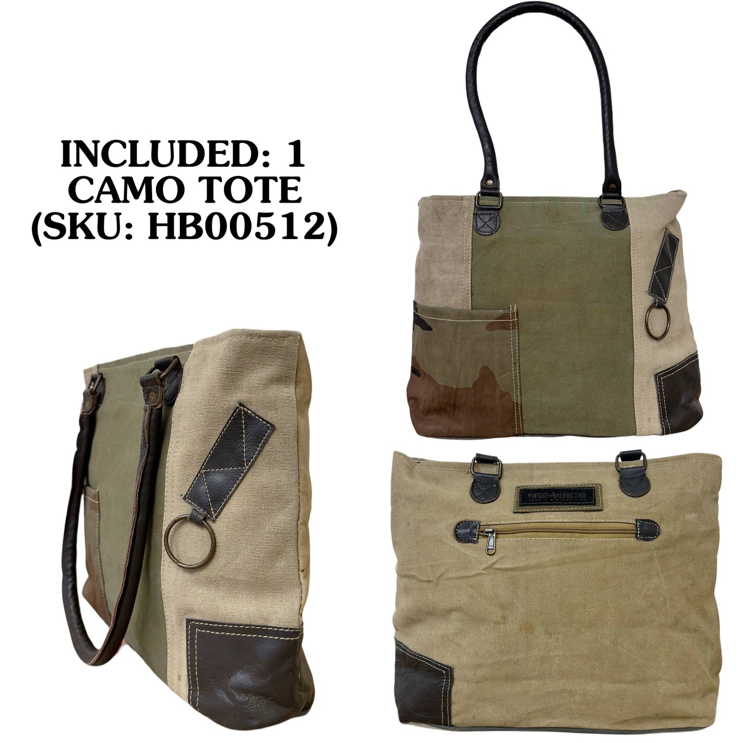 Large Recycled Tent Tote with Camouflage