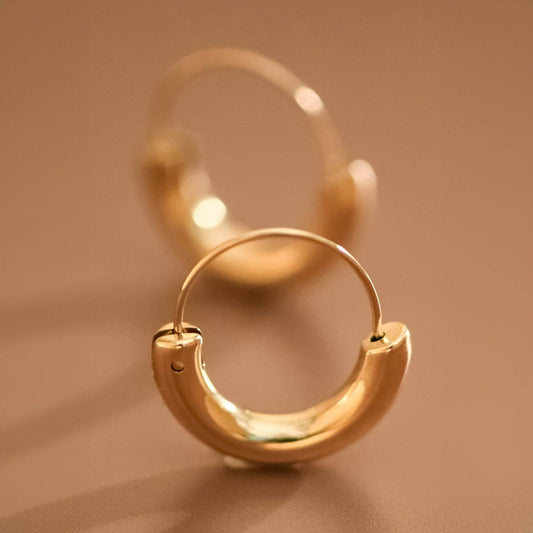 18K Gold Plated Waterproof Stainless Steel Hoop Earrings - 7770