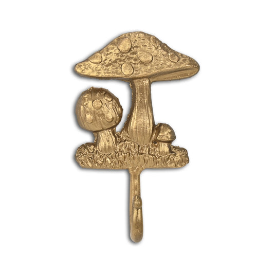 Mythra Golden Mushroom Medley Cast Iron Wall Hook