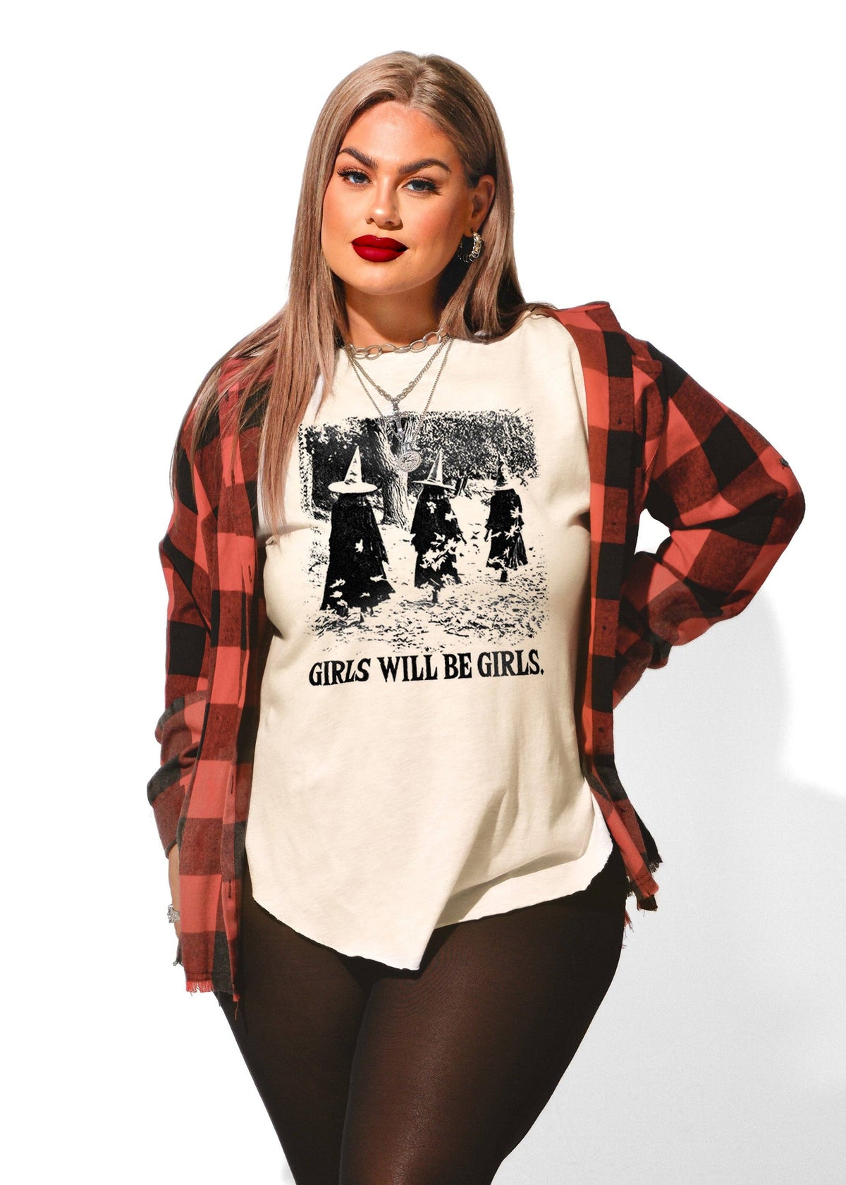 GIRLS WILL BE GIRLS SIDE SLIT TEE