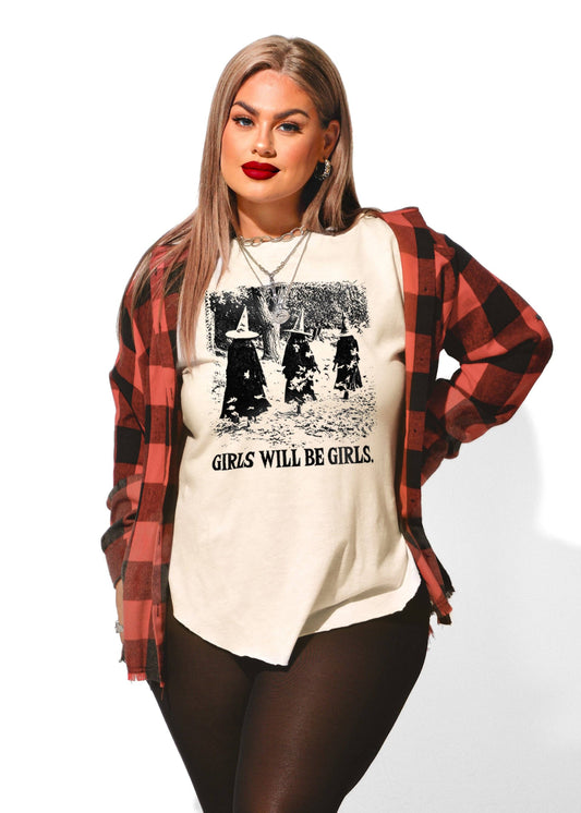 GIRLS WILL BE GIRLS SIDE SLIT TEE