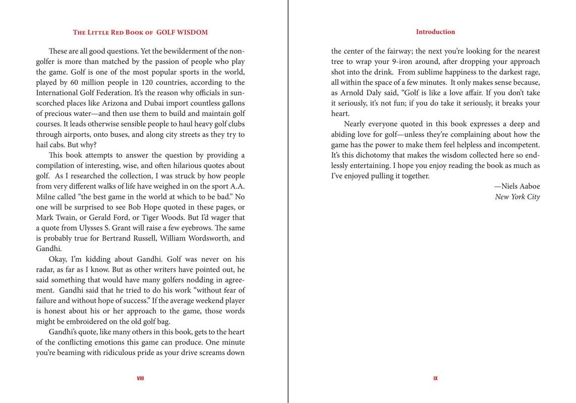 Little Red Book of Golf Wisdom by Niels Aaboe