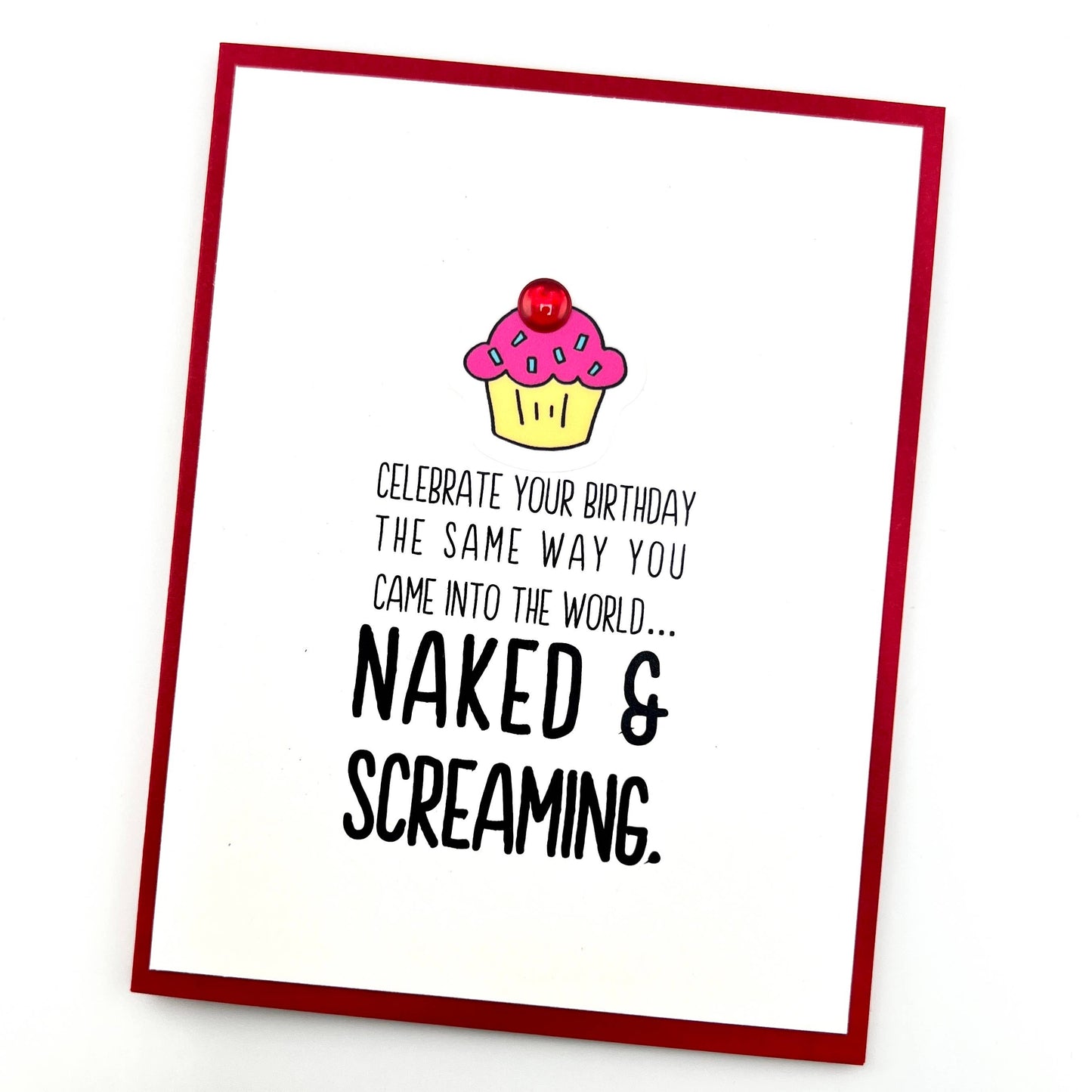 Birthday Naked and Screaming Card