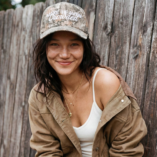 C.C MAKE HEAVEN CROWDED Letter Embroidered Trucker Hat
