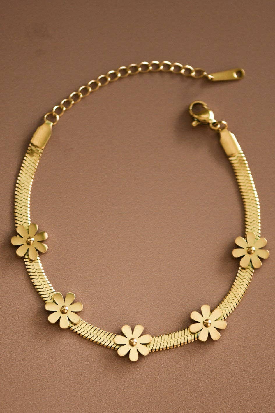18K Gold Plated Waterproof Stainless Steel Chain Bracelet - 7436