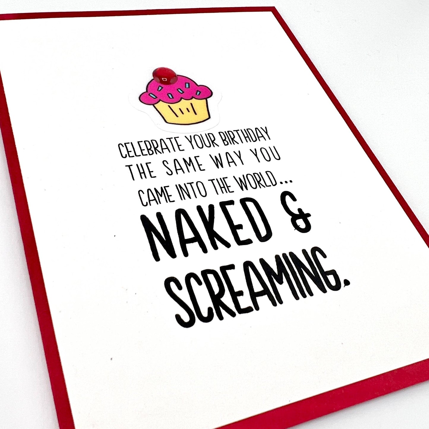 Birthday Naked and Screaming Card