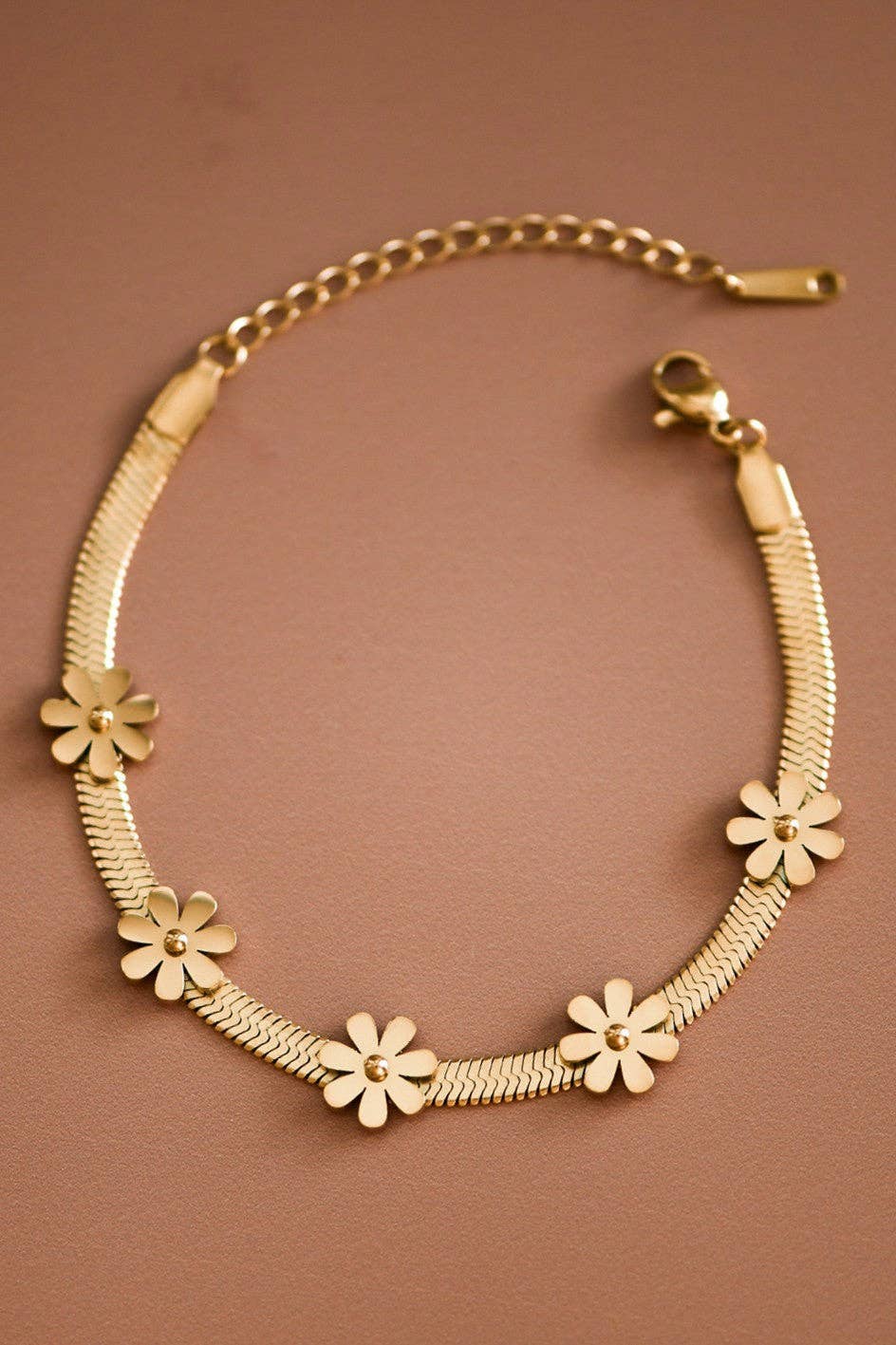 18K Gold Plated Waterproof Stainless Steel Chain Bracelet - 7436