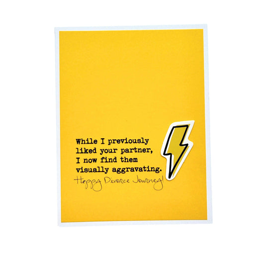 Visually Aggravating divorce journey card