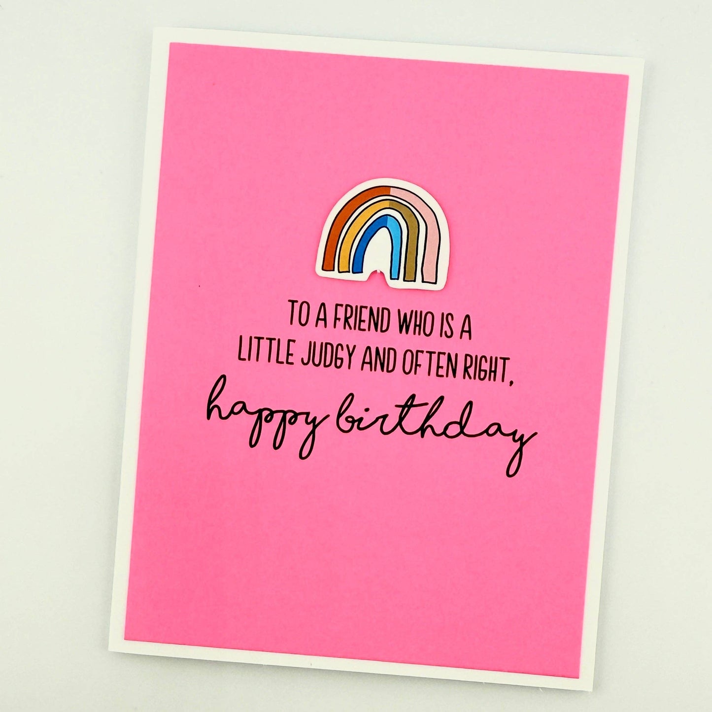 Little Judgy and Often Right birthday card