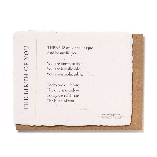Birth of You: Plantable Wildflower Seeded Birthday Card