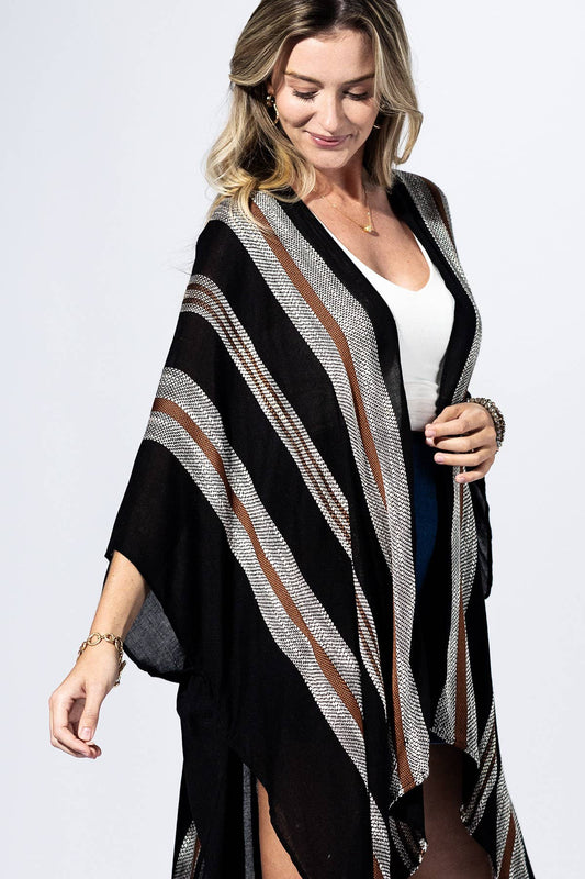 Graphite Stripe Kimono