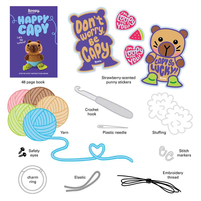 Happy Capy: Crochet Book & Kit by