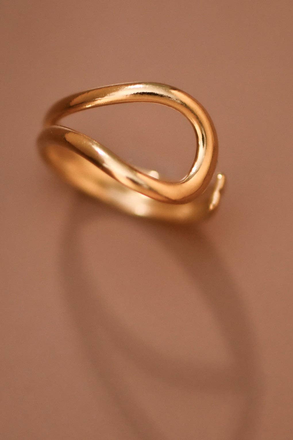 18K Gold Plated Waterproof Stainless Steel Ring - 7891