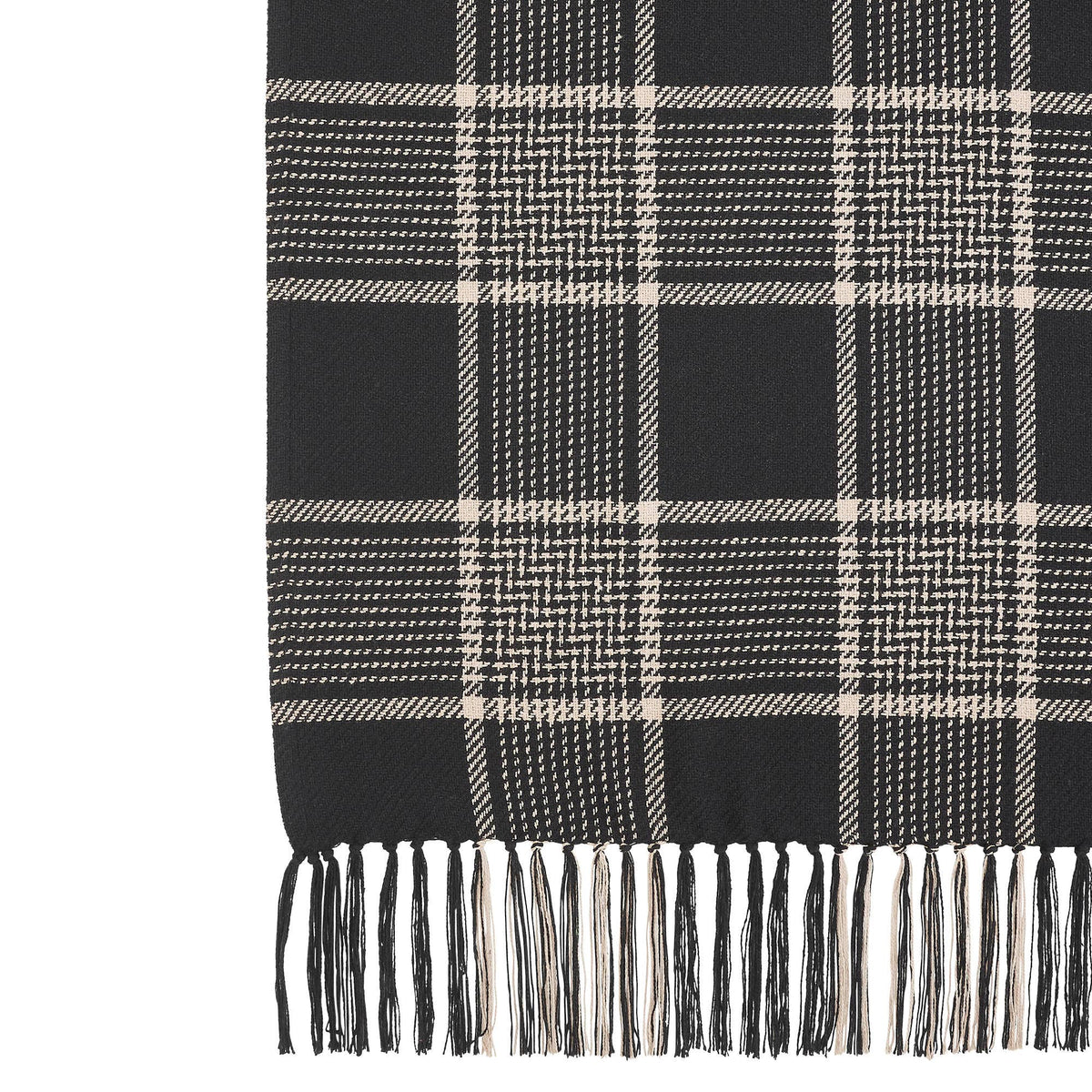 Eston Black Tan Plaid Throw Blanket 50x60 Farmhouse Decor