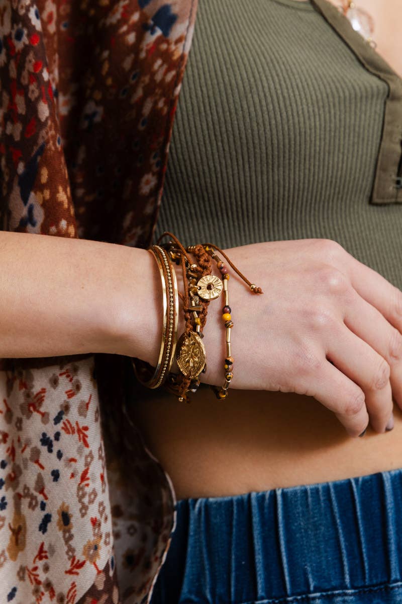 🐅 Tiger Eye Stackable Bracelet - Made in India