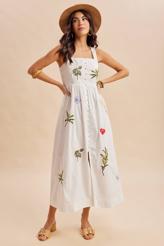 LARGE EMBROIDERED MAXI DRESS