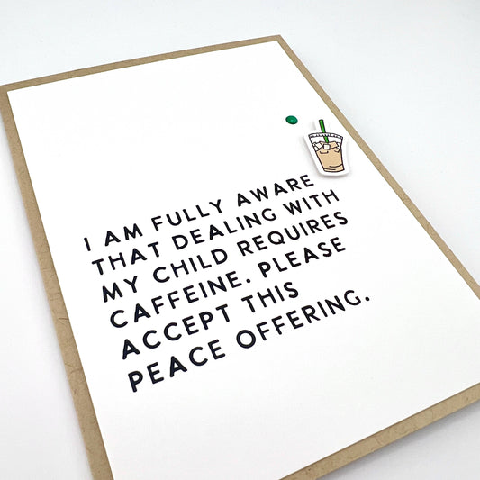 Teacher Coach Daycare Child Requires Caffeine funny card