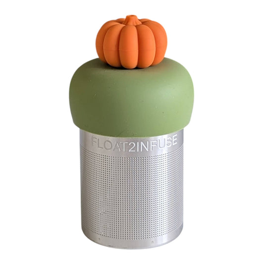 3D Pumpkin | Floating Tea Infuser | Green Base | Orange
