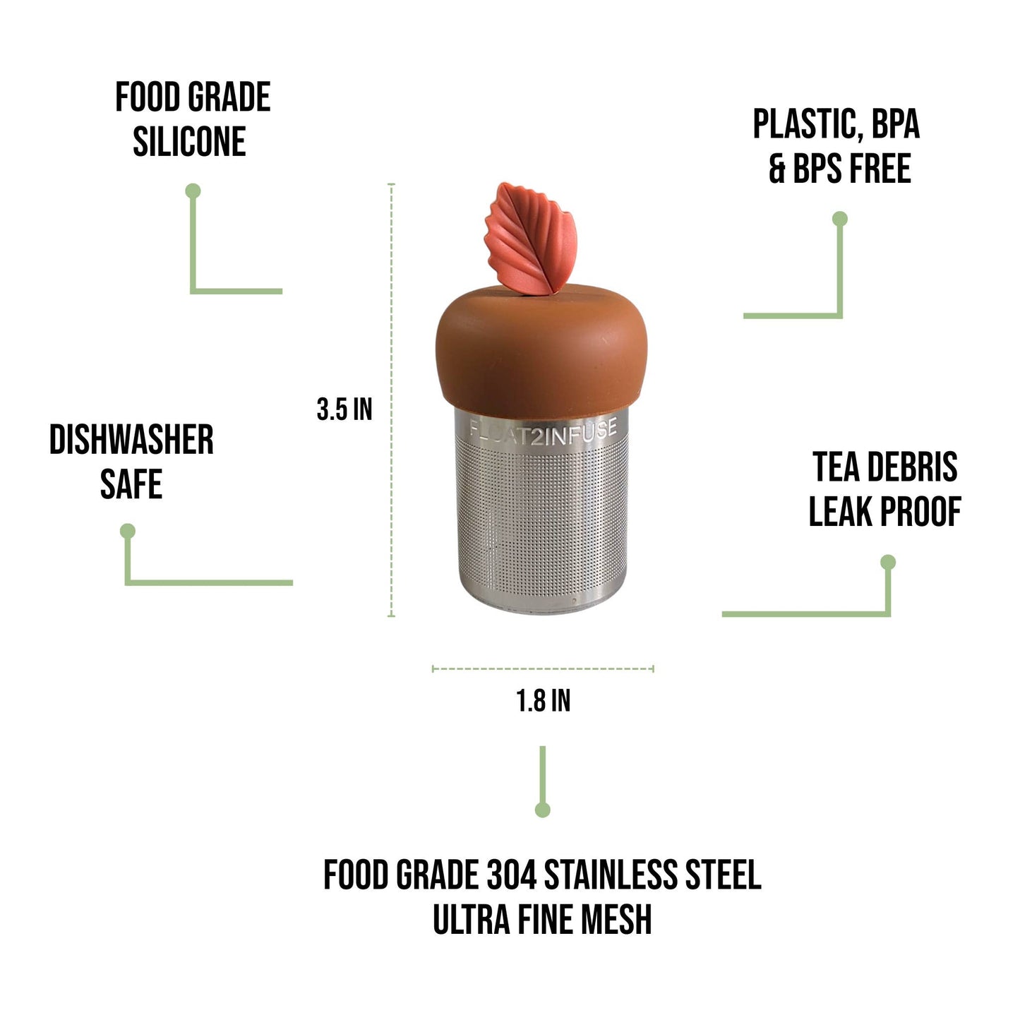Red Fall Leaf |Floating Tea Infuser |Light Brown Base |Red