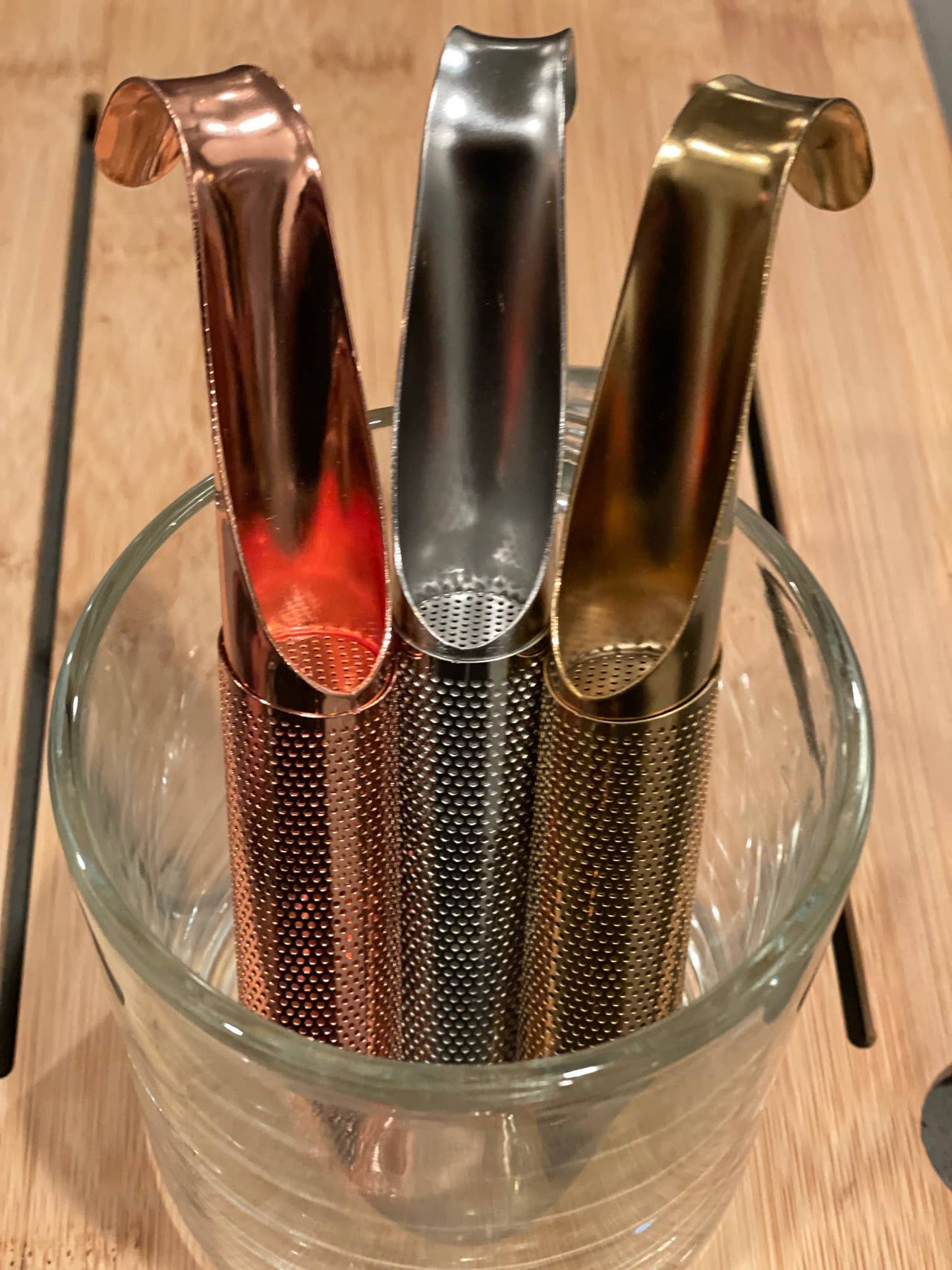 Yellow Gold or Silver Tea Infuser- Sliding Tube