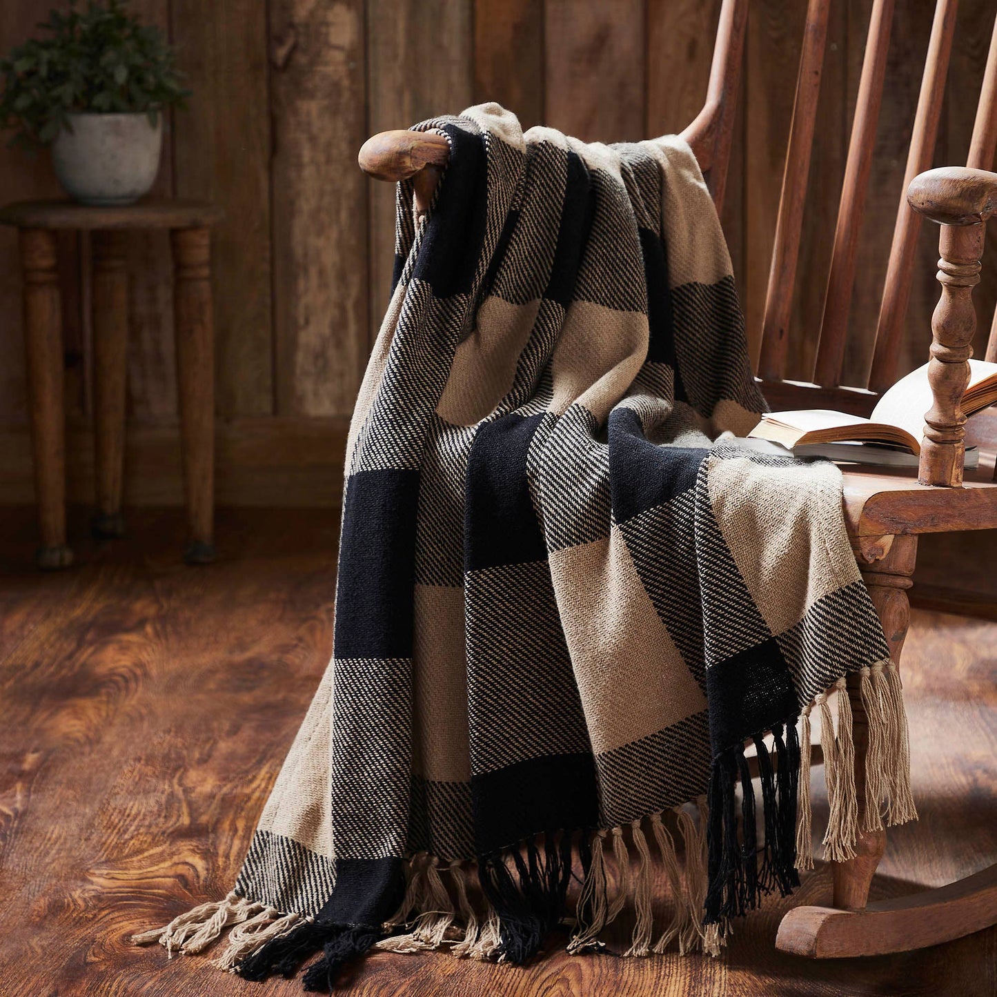 Black Buffalo Check Woven Throw Blanket 50x60