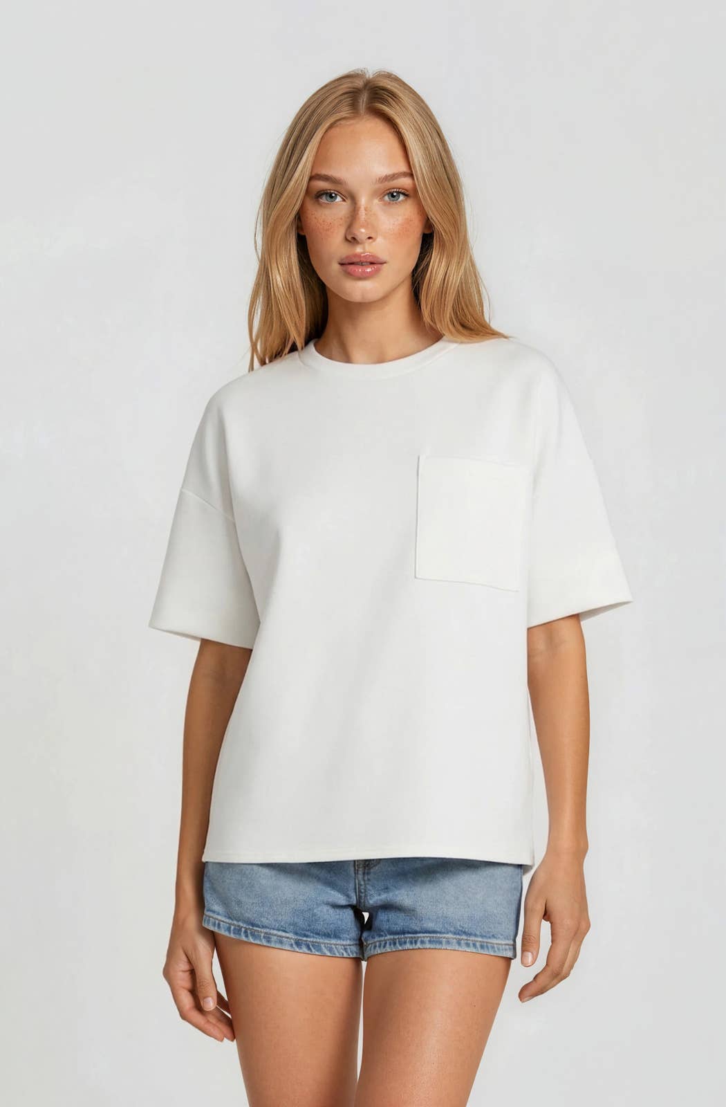 Short Sleeve Scuba Crew Neck Pocket Tee