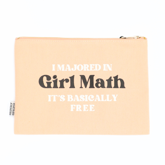 Canvas Pouch I Majored in Girl Math